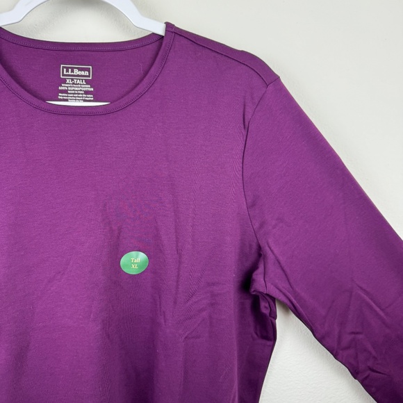 L.L. BEAN Maroon Pullover Long Sleeve Tee Shirt NWT / Women's XL Tall - Picture 9 of 12
